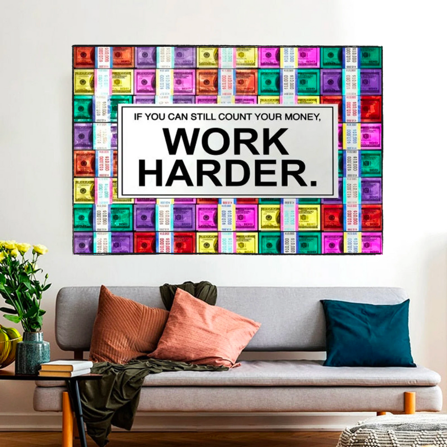 Work Harder Canvas Wall Art-MinimalisticDecor.com