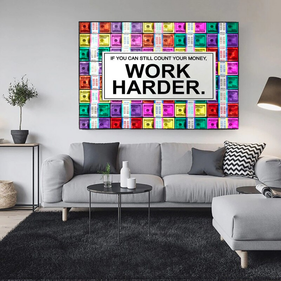 Work Harder Canvas Wall Art-MinimalisticDecor.com