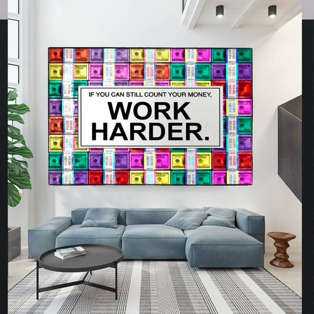 Work Harder Canvas Wall Art-MinimalisticDecor.com