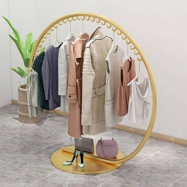 Wrought Iron Circular Floor Standing Coat Rack-MinimalisticDecor.com